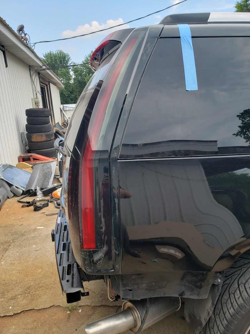 Rear-end repair on an SUV